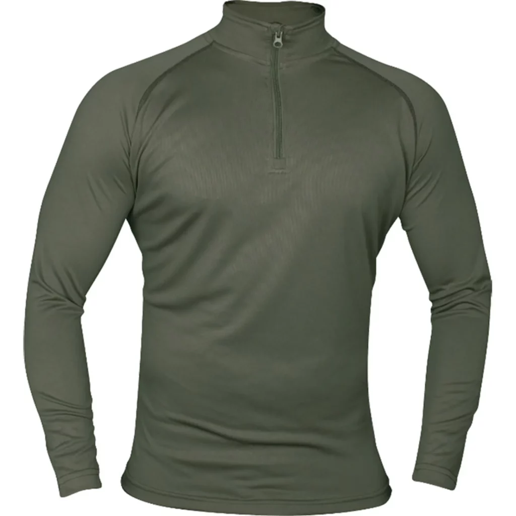 green long-sleeved base layer top