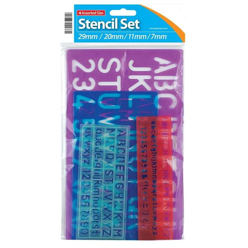 Assorted Size Lettering Stencil Set