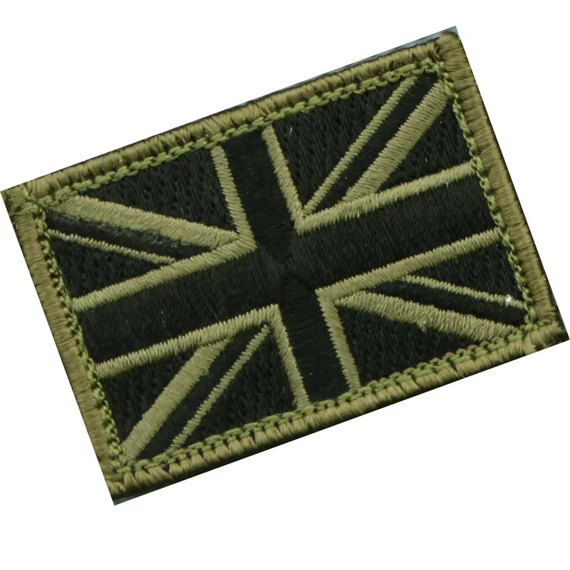 Union Jack Flag Embroidery Hook & Loop  Velcro 50x80mm