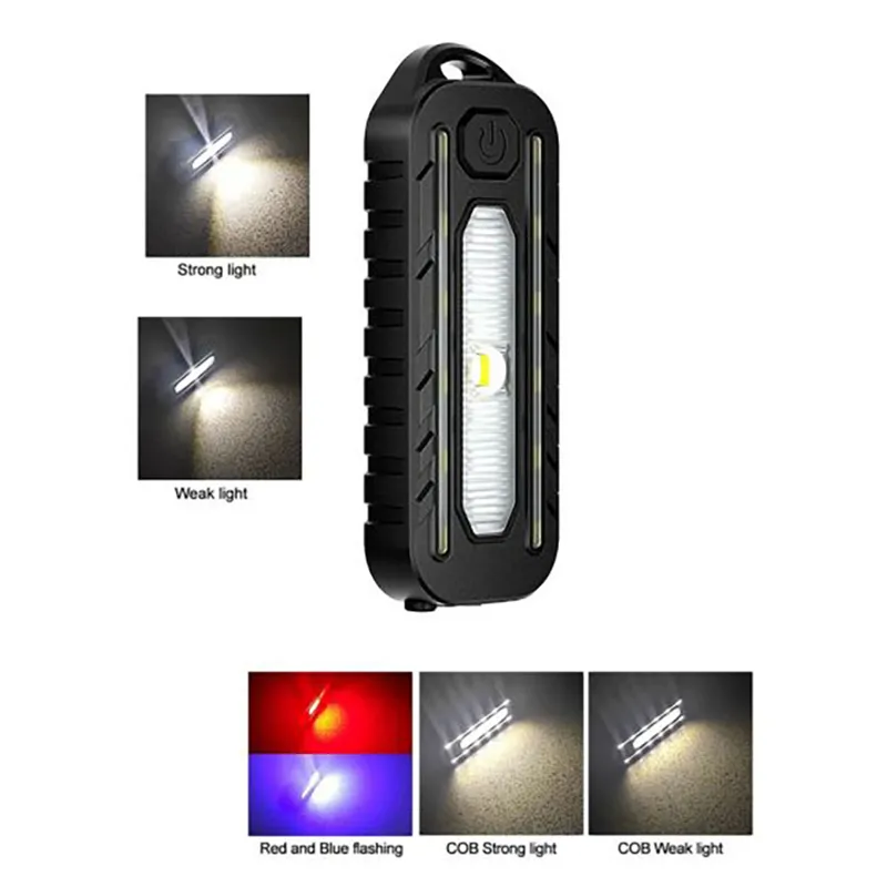 LED Red Blue Shoulder Light with Clip and USB Charging Lead-1