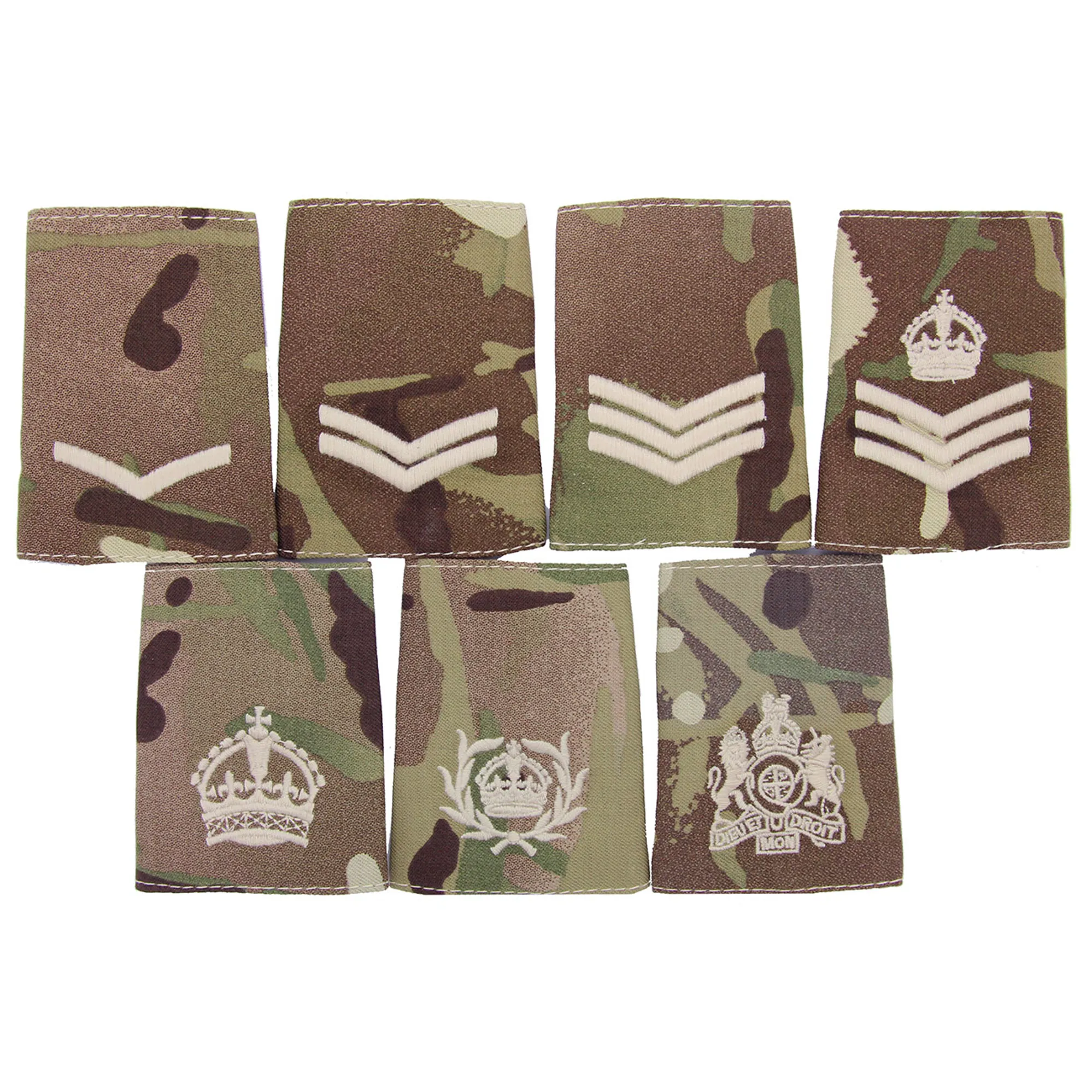 Stitch Masters Associates, SERGEANT RANK SLIDES, Embroidered In Black Silk Threads On Olive - Foto 8