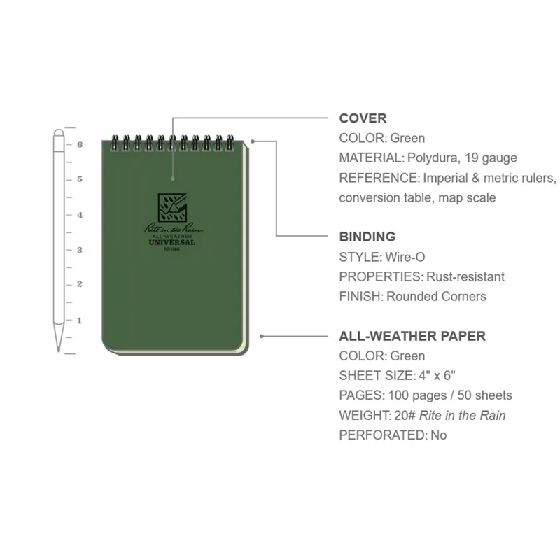 Rite in the Rain Top Spiral 946 Notebook Waterproof Notebook-1