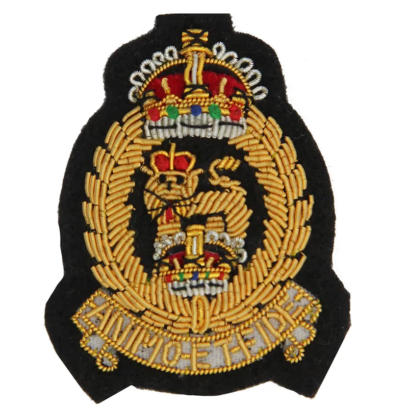 AGC Kings Crown Cloth Cap Badge Black Backing