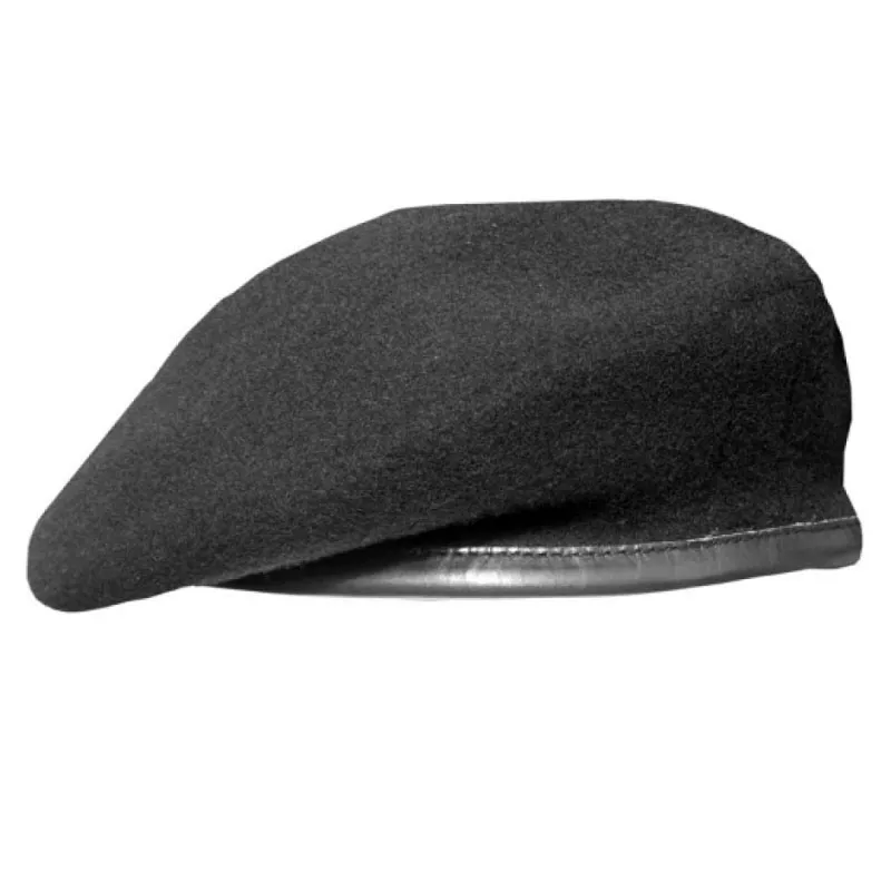 Black Officers Small Crown Beret