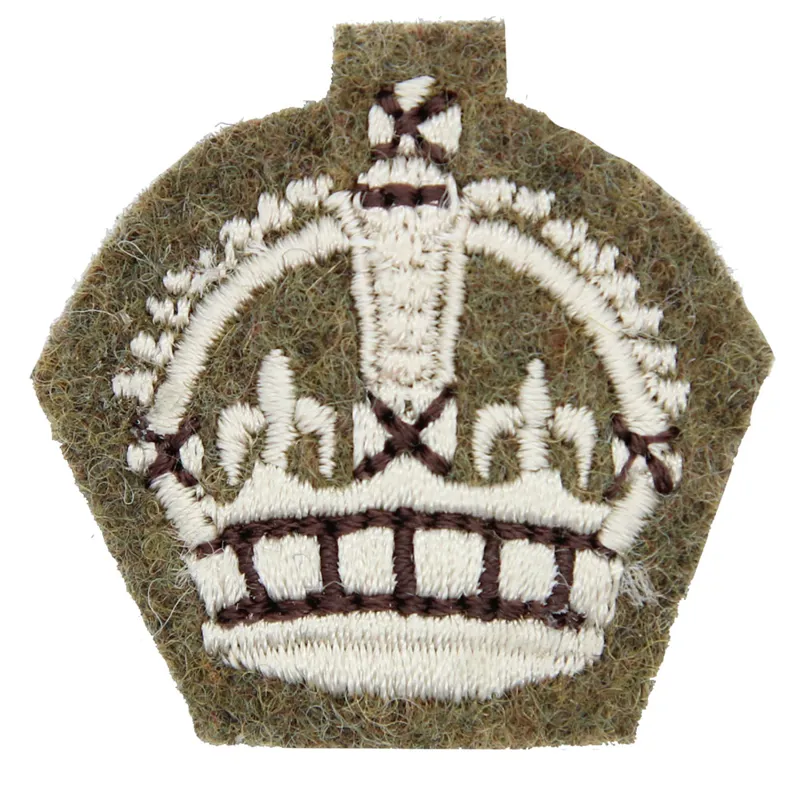Guards Khaki Cloth Kings Crown Rank Patch
