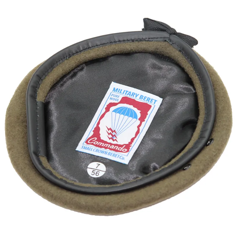 Khaki Commando Small Crown Berets Co
