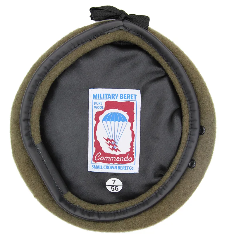 Khaki Commando Small Crown Berets Co-2