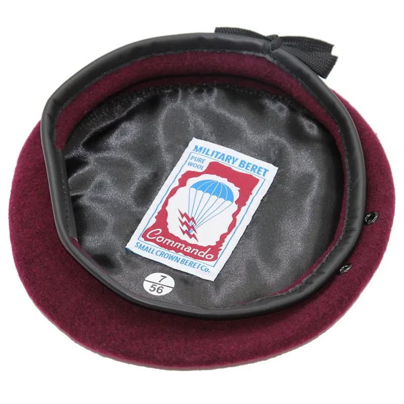 Maroon Commando Small Crown Berets Co
