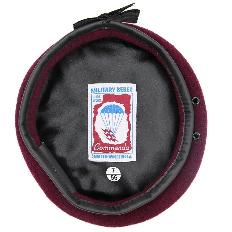 Maroon Commando Small Crown Berets Co-2