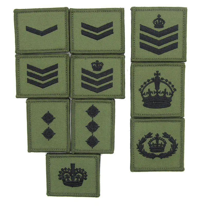 OD Black Mini Hook and Loop Backed Rank Patch