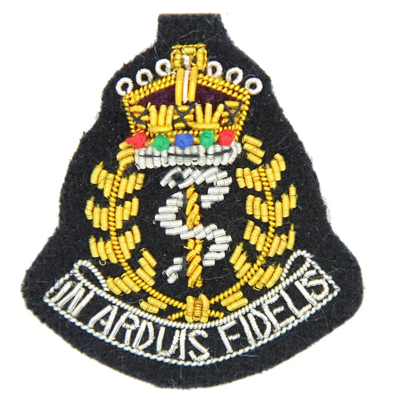 RAMC Navy Officers Kings Crown Cloth Cap Badge