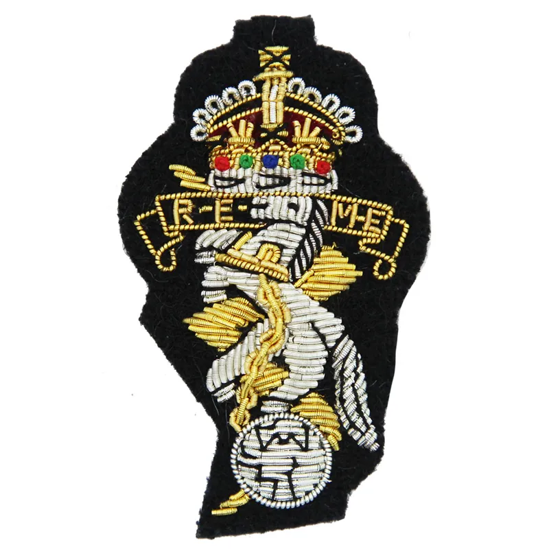 REME Kings Crown Navy Officers Cloth Cap Badge