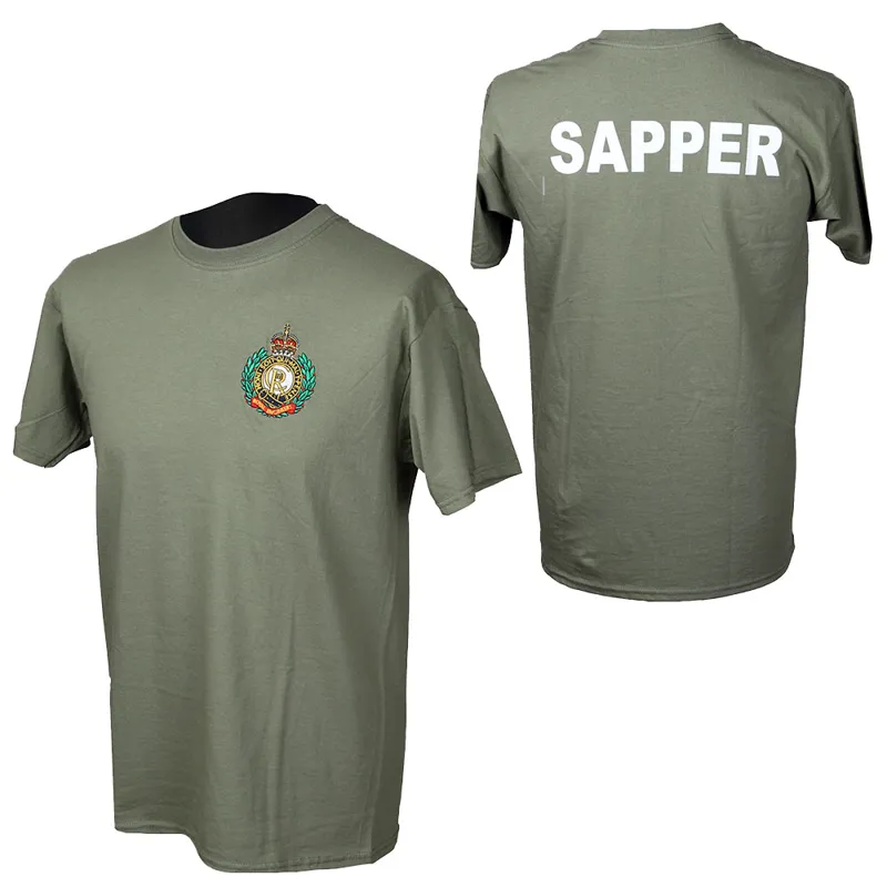 Royal Engineers Kings Crown OD T Shirt-1
