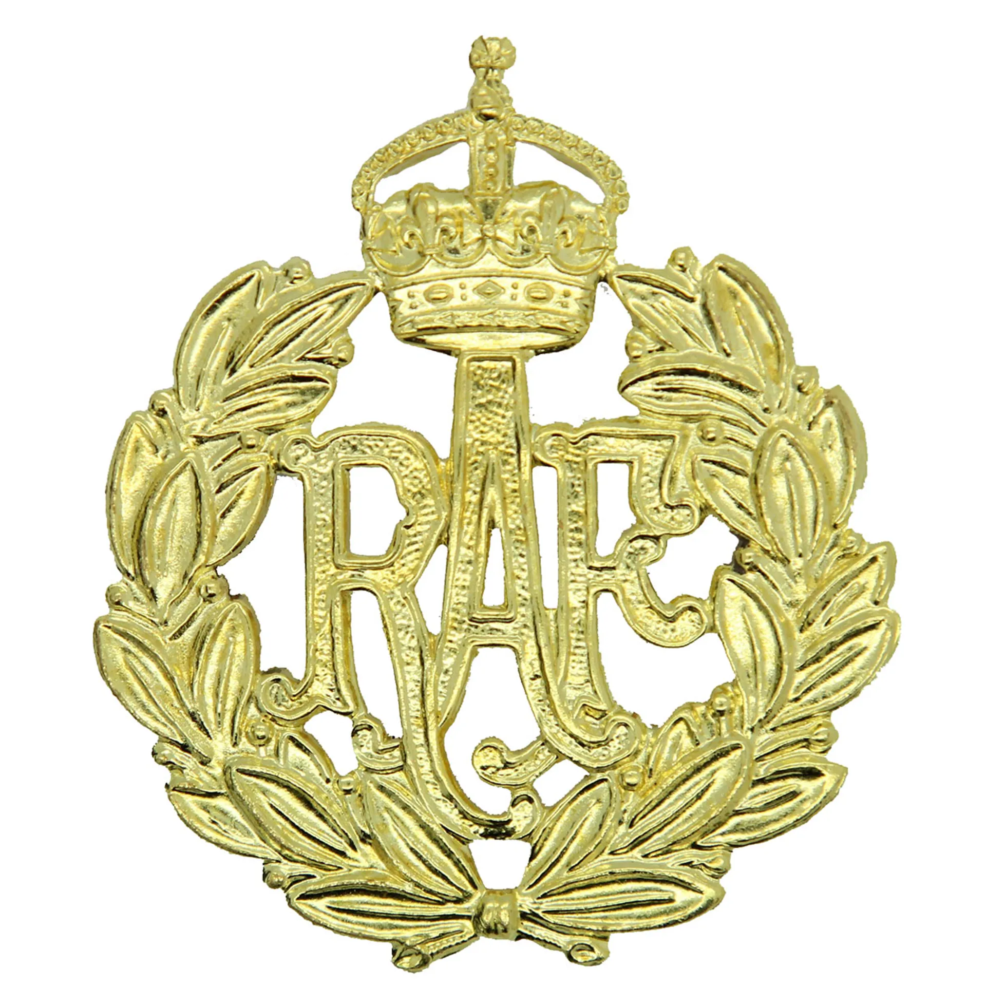 Royal Air Force RAF Kings Crown Brass Cap Badge