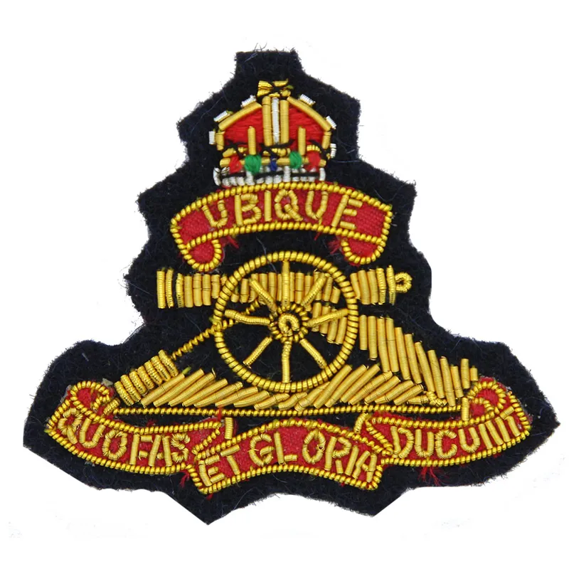 Royal Artillery Kings Crown Navy Officers Cloth Cap Badge