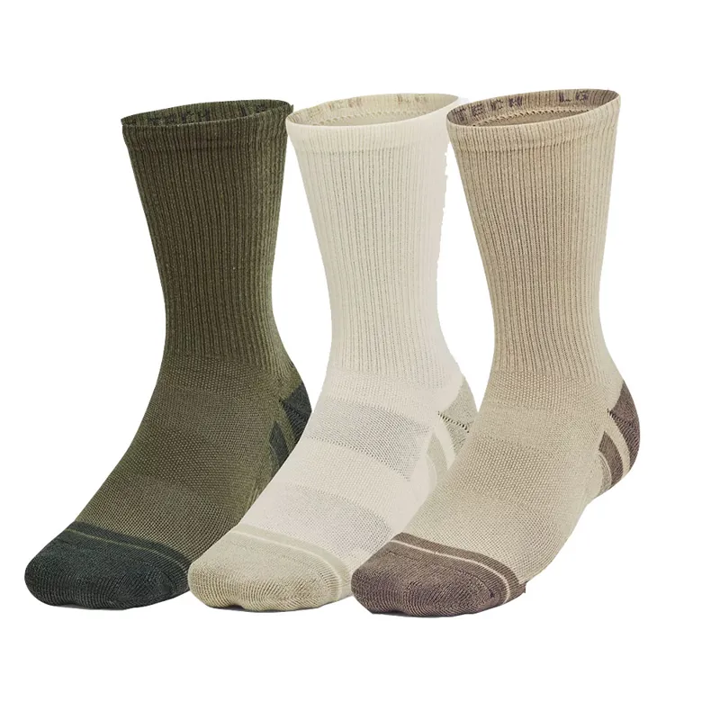 Under Armour Performance Tech 3-Pack Crew Khaki Ivory Dune Socks