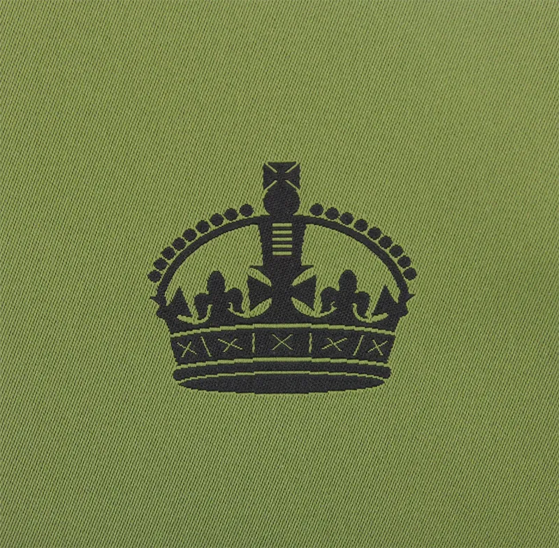Olive Woven Rank Patch Kings Crown WO2 Large Crown