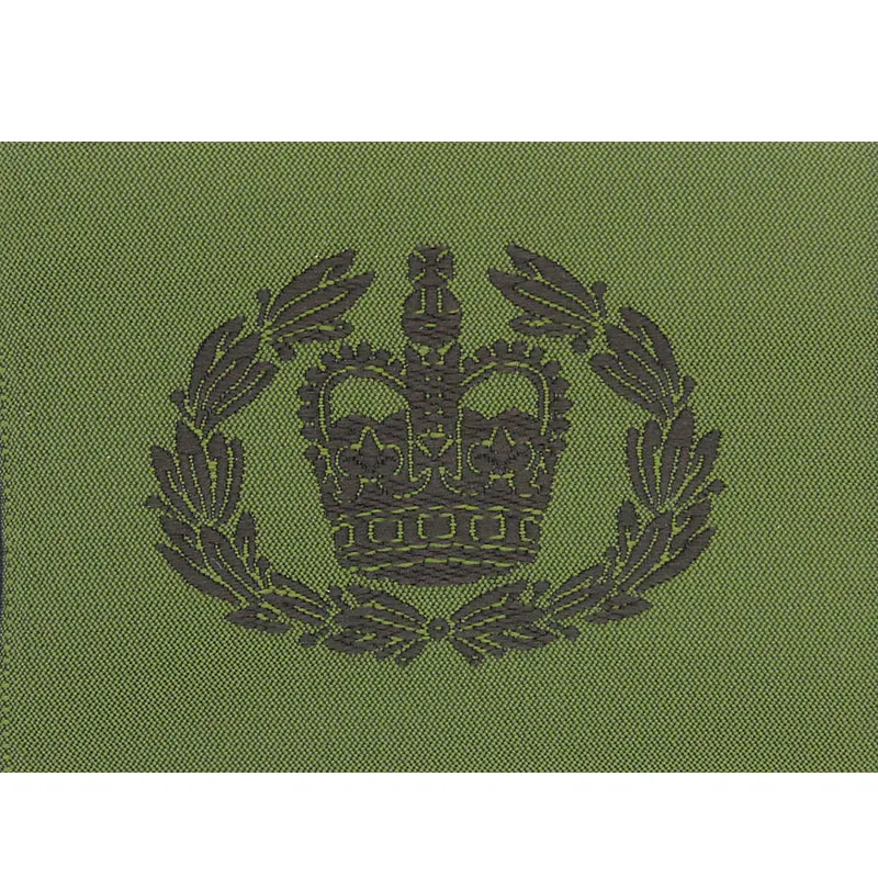 Olive Woven Rank Patch: WO2 RQMS Crown and Laurel Wreath