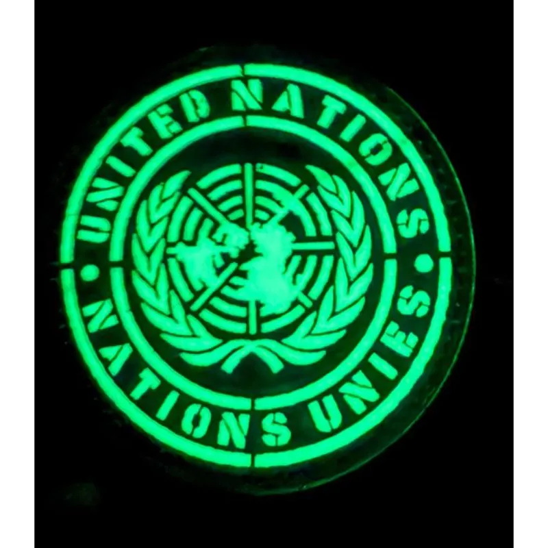 United Nations Lazer Cut Glow in The Dark Velcro Badge-1