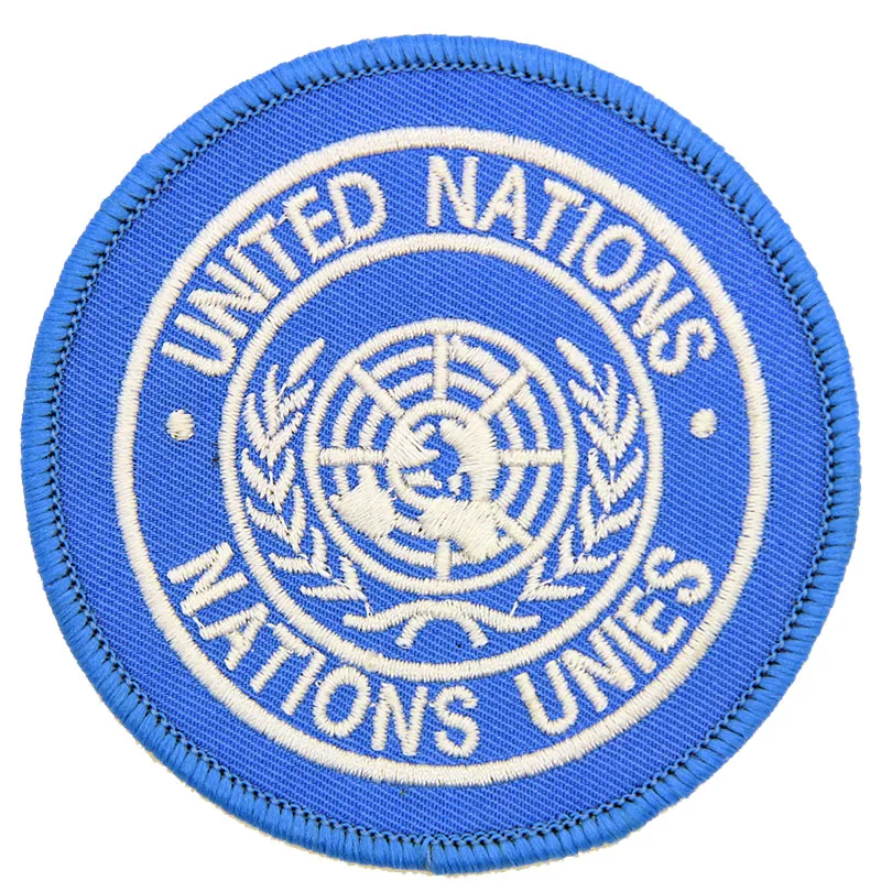 United Nations UN Round Shoulder Badge Hook and Loop x3 badges-1