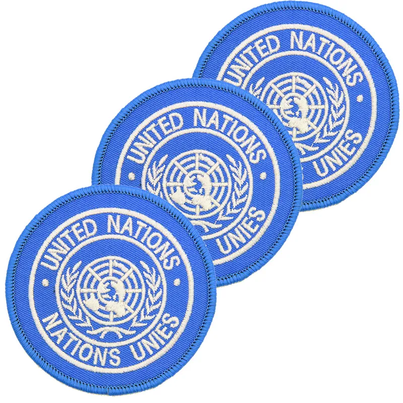 United Nations UN Round Shoulder Badge Hook and Loop x3 badges
