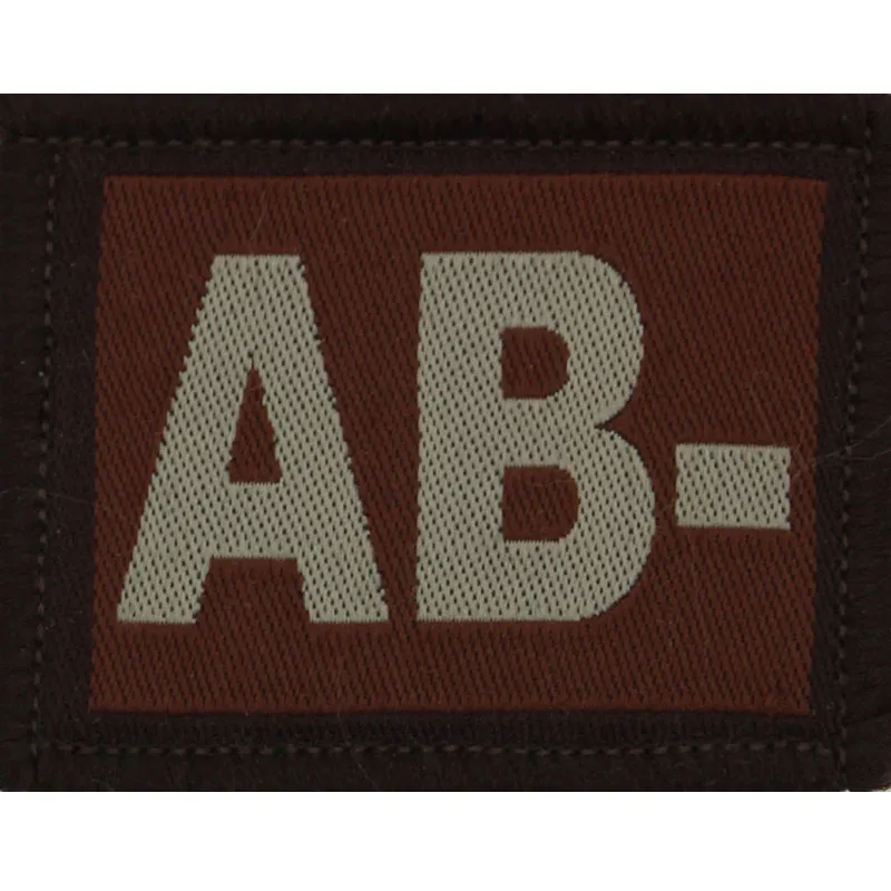 Coyote Tan Hook and Loop Blood Group AB Neg Pair