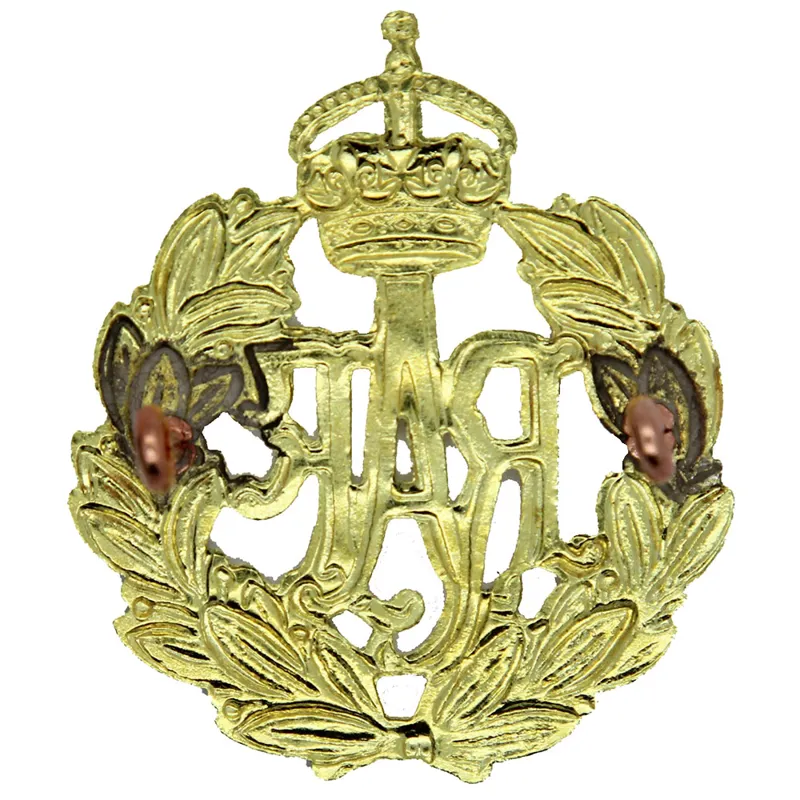 Royal Air Force RAF Kings Crown Brass Cap Badge-1