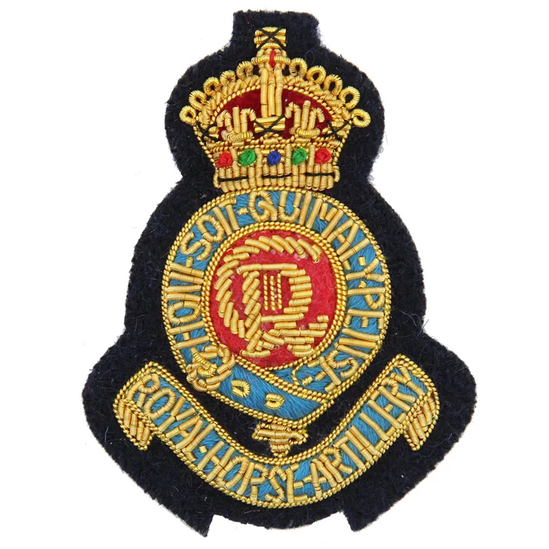 RHA Kings Crown Officers Cloth Cap Badge
