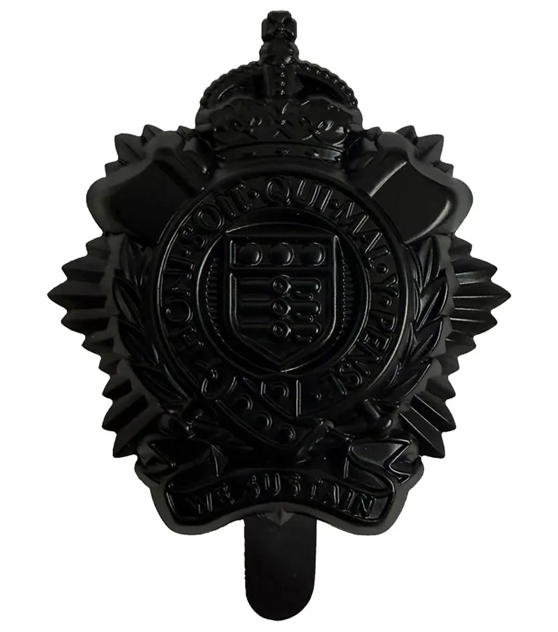 RLC Kings Crown Metal Cap Badge Black