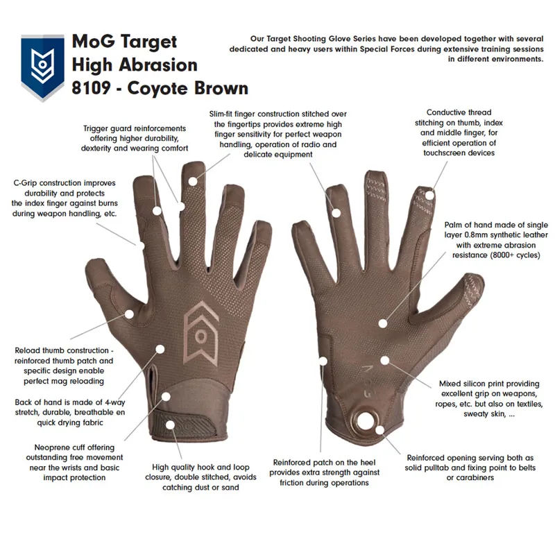 MOG Target High Abrasion 8109 Coyote Brown Gloves-2