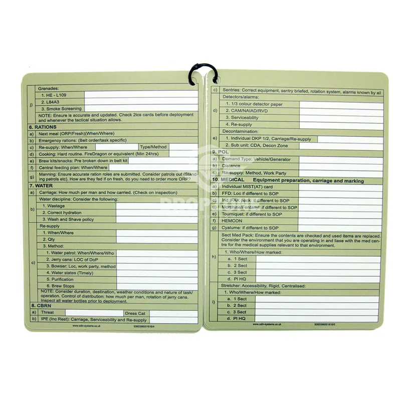 Odin A5 Combat Service Support Slate Card Pack CSS-1