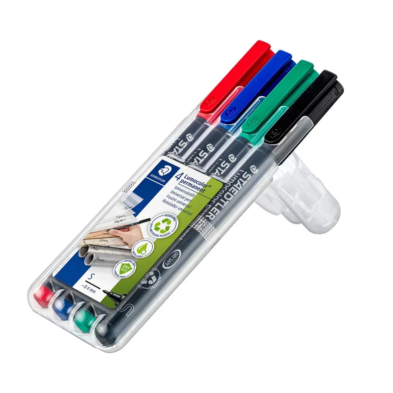 Staedtler Lumocolor Permanent Pen Pack 313 WP4 Super Fine Tip