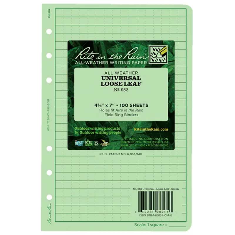 Rite In The Rain 982 Waterproof TAMS Paper