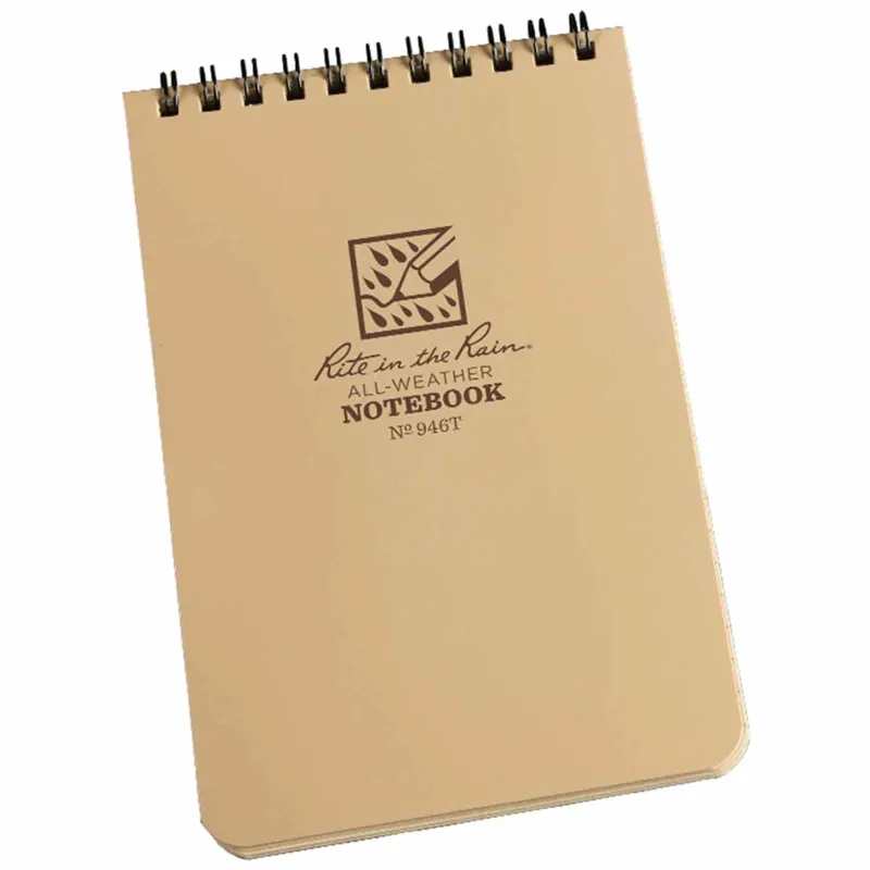 Rite in the Rain Top Spiral 946 Tan Notebook Waterproof Notebook