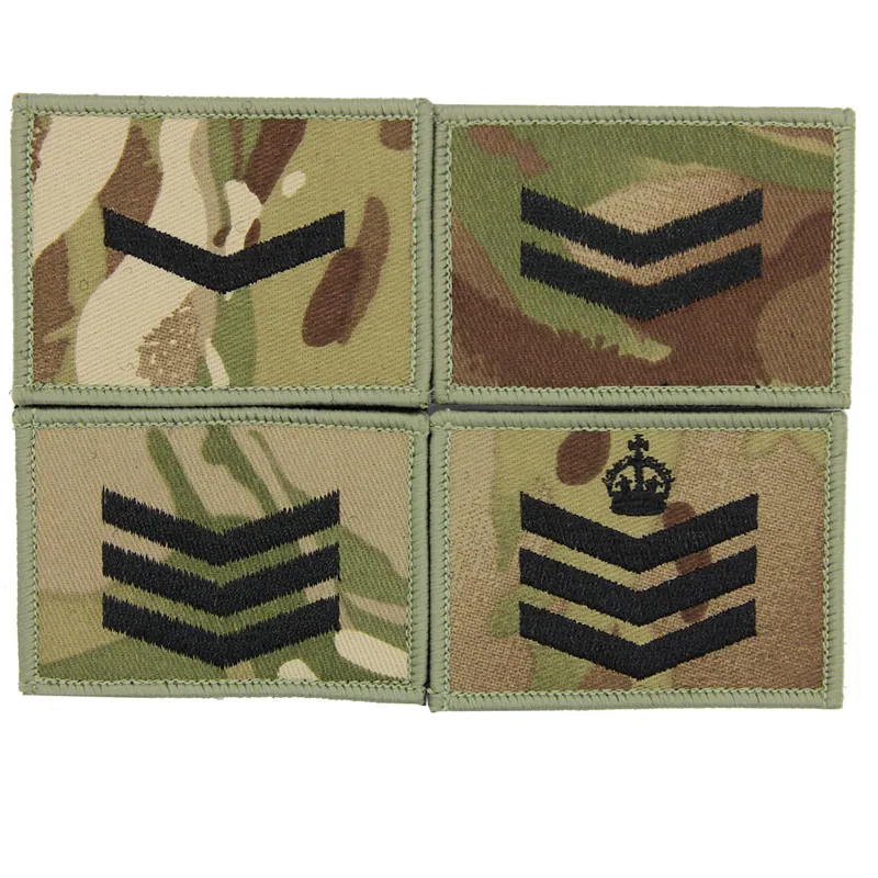 Commando Multicam Black Hook and Loop Rank Patch