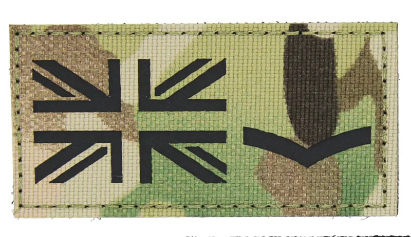 FS Multicam Infrared UK Flag and Rank Hook and Loop Patch-2