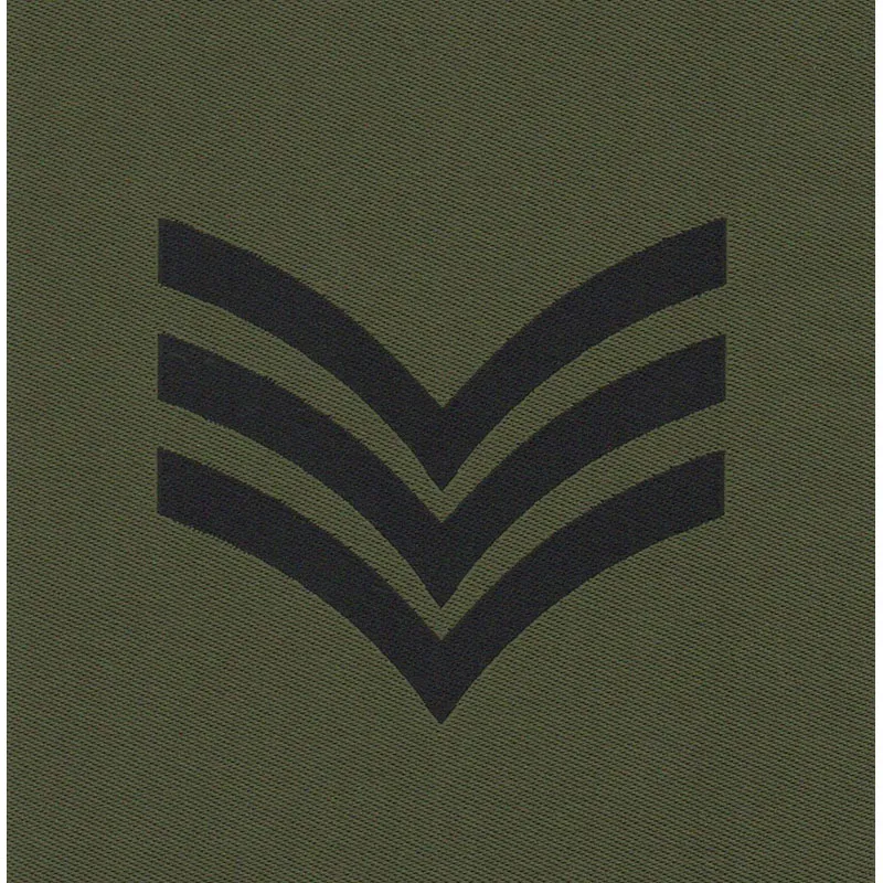Olive Woven Rank Patch: SGT Three Chevrons