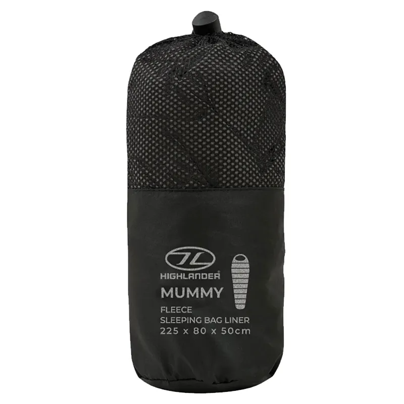 Highlander Mummy Fleece Sleeping Bag Liner Black-1