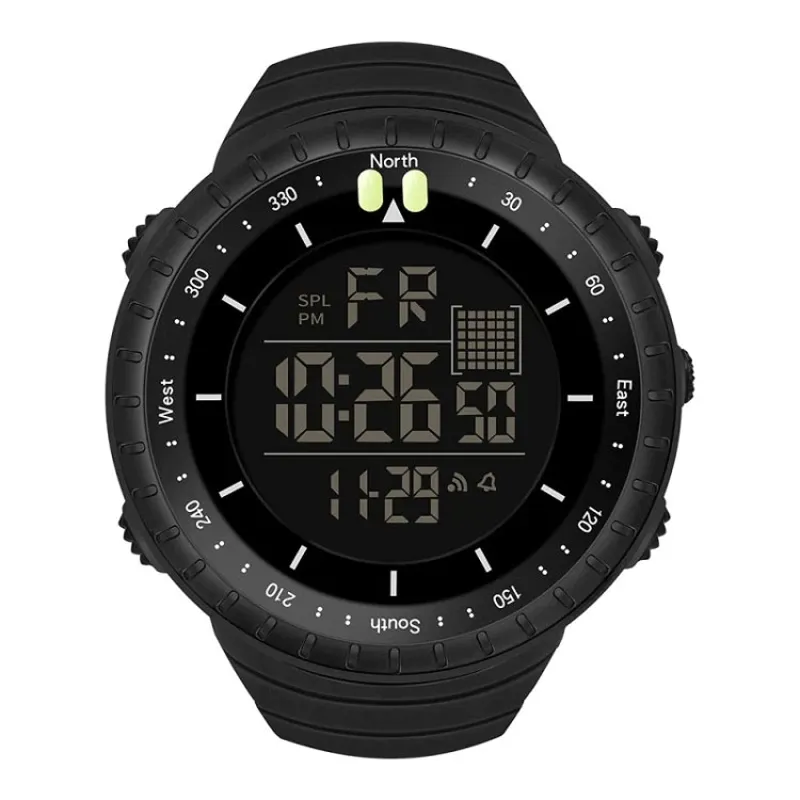 SYNOKE Black LED Chronograph Luminous Wristwatch