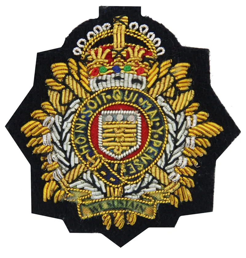 Royal Logistics Corp RLC Navy Officers Cloth Kings Crown Cap Badge